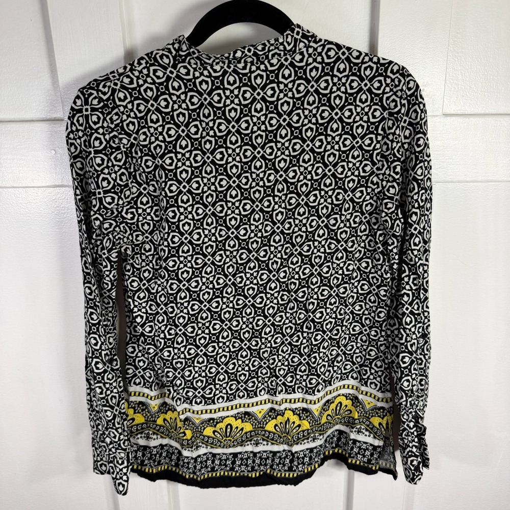 Est 1946 Black White Geometric Print Button Front Blouse Top Womens Small - Picture 4 of 9